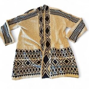 Lucky Brand Women’s Open Cardigan Sweater Tribal 3rd Piece Size XXL